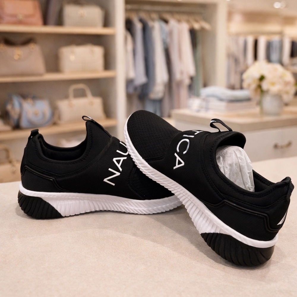 Nautica Women's Black and White Sneakers